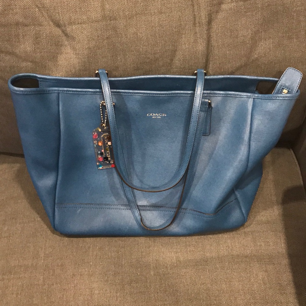 Blue tote from Coach.